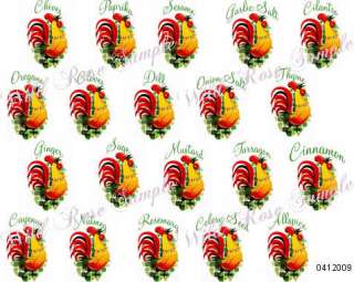 20 SHaBbY RooSTeR SPiCe LaBeLs/DeCALs ~CounTrY CHarM~  