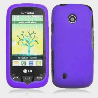 Purple Case+Charger+Pouch Cover for LG Cosmos Touch  