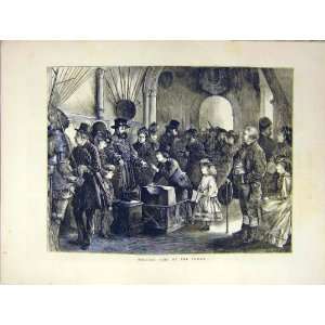    Holiday Time Tower London Beef Eater Old Print 1871