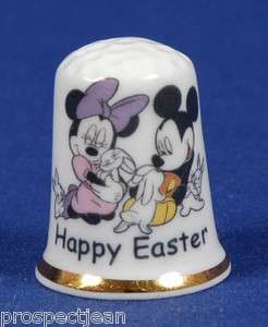 Happy Easter from Mickey, Minnie & The Baby Rabbits China Thimble B/78