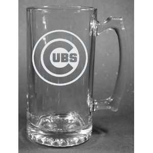   MLB Chicago Cubs Laser Etched 27oz Glass Beer Mug