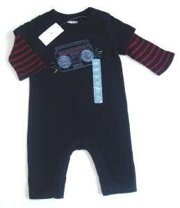 BABY GAP NWT Boy Clothes Striped Graphic One Piece NEW 428555003657 