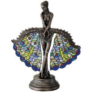 21.5 220 individually cut pieces of art glass/Art Nouveau Peacock 