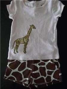 BABY GAP SAFARI shirt shorts 3 3t girls pink shirt giraffe print 