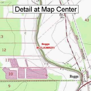  USGS Topographic Quadrangle Map   Beggs, Louisiana (Folded 