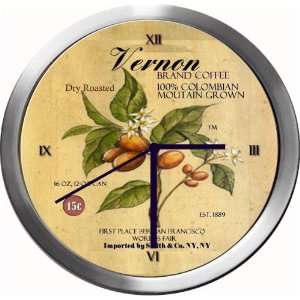  VERNON 14 Inch Coffee Metal Clock Quartz Movement Kitchen 