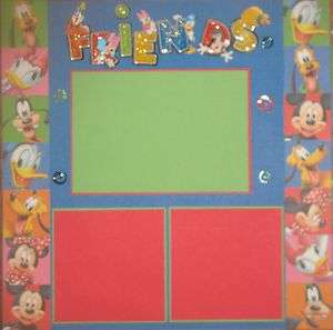 DISNEY FRIENDS BOY GIRL VACATION LOT 2 PREMADE SCRAPBOOK PAGES 12X12 