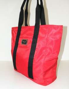 NEW MICHAEL KORS RED NYLON BACK TO SCHOOL TOTE W/D EXTRA LARGE BAG 