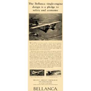  1931 Ad Bellanca Aircraft Airplane Aviation Skyrocket 
