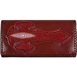   Stingray / Calf Leather Long Gothic Style Wallet Red 