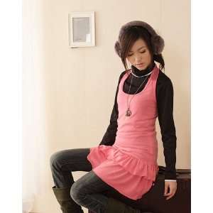  Japan / Korean Spring Pink Dress Mini Skirt 7408 