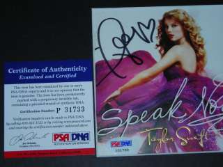 Taylor Swift Signed AUTO SPEAK NOW FRAMED BOOKLET + CD PSA/DNA 