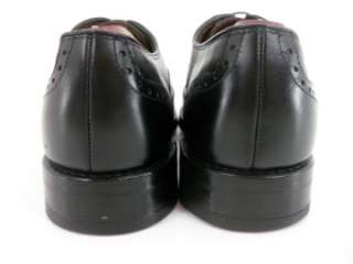   QUINTON Black Wingtip Dress Shoes Balmoral 8 D Medium $335 #6108