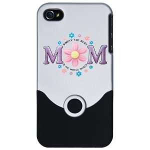  iPhone 4 or 4S Slider Case Silver Simply The Best MOM In 