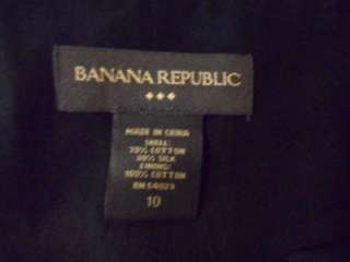 Banana Republic Size 10 Black MODERN Print A Line FULL Skirt Cotton 