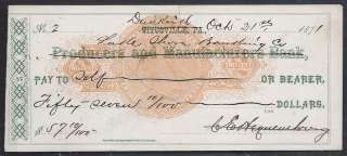   AND MANUFACTURERS (LAKESHORE BANKING CO)==DUNKIRK, NY==1871  