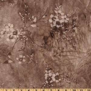   Tie Dye Floral Glitter Brown Fabric By The Yard Arts, Crafts & Sewing