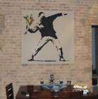 Banksy Flower Thrower Canvas Painting Recreation 5X5