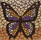 Mosaic Butterfly 6x6 Earthtone art wall hand glazed tile trivet by 