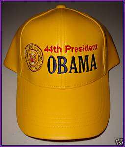 Barack Obama YELLOW pvc imitation LEATHER HAT  
