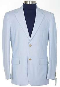 195 Club Room 46R Blue White Cotton Corded Seersucker Style Blazer 