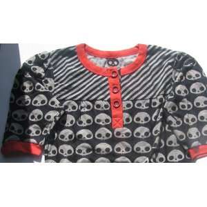  Skelanimals Top with buttons size Small short sleeves 