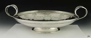 BARBOUR HAND CHASED STERLING SILVER PEDESTAL DISH  