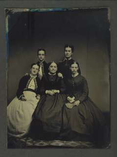 Full Plate Tinted Tintype Five Women  