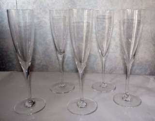 LOT OF 5 SIGNED BACCARAT CHAMPAIGNE DOM PERIGNON GLASSES  