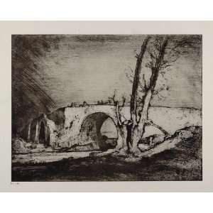  1912 Print Bridge Alcantara River Sicily Frank Brangwyn 