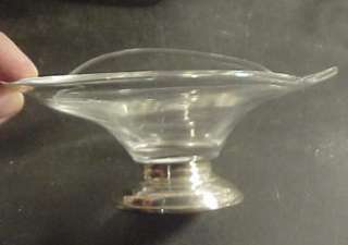 Lovely Divided Crystal Candy Dish Sterling Base  