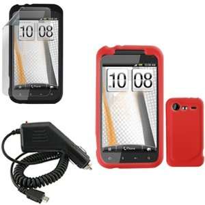  iNcido Brand HTC Incredible2 6350 Combo Solid Red Silicone 