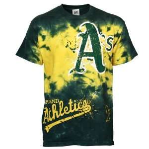 Oakland Athletics Green Slide Tie Dye T shirt