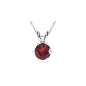  1.50 Cts Garnet Solitaire Pendant in 18K White Gold 
