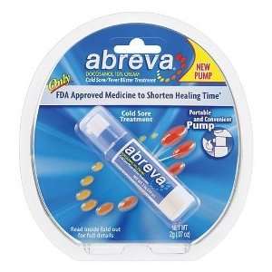  Abreva Cold Sore/Fever Blister Treatment, .07oz/2g Pump 