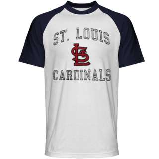 47 Brand St. Louis Cardinals Fieldhouse Raglan T Shirt   White Navy 