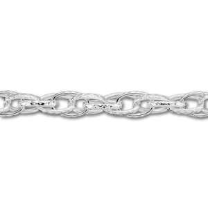  Silver Plated Textured Double Oval Link Chain Arts 