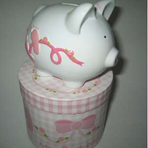  Ceramic Pink Piggy Bank Babys First Bank Toys & Games