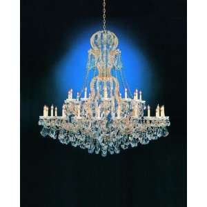 Crystorama 4460 GD CL MWP Thirty Seven Light Gold Up Chandelier Gold