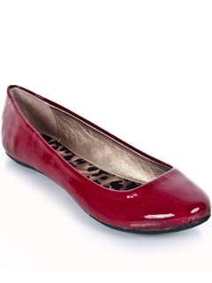 NEW QUPID Women Casual Patent Round Toe Work Ballet Flat sz Red 