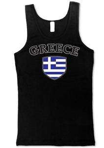 Greece Greek Flag Shield Juniors Boy Beater Tank Top  