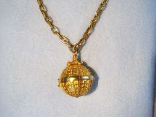 INCREDIBLE KARL LAGERFELD GOLD TONE ORB NECKLACE  