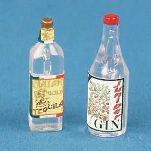    Dollhouse Miniature 2 Pc. Gin and Tequila Set Toys & Games