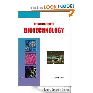 Introduction to Biotechnology Dr. B.L. Saini  Kindle 