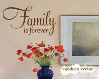 Family is Forever Vinyl Wall Quote Decal Lettering Home  