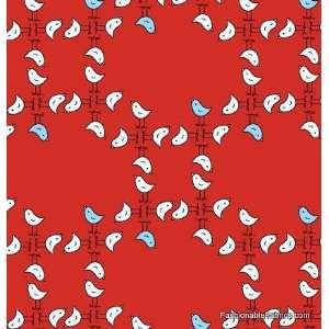  Meet the Gang in Bird Lattice on red by Andover Fabrics 