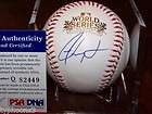 RON WASHINGTON (Texas Rangers) signed 2011 World Series baseball w/PSA 