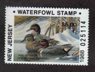 NJ5A New Jersey State Duck .1988 MNH. Non Resident  
