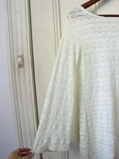 lace crochet dress bell sleeve white low back mini vintage  