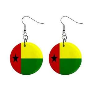 Guinea Bissau Flag Button Earrings